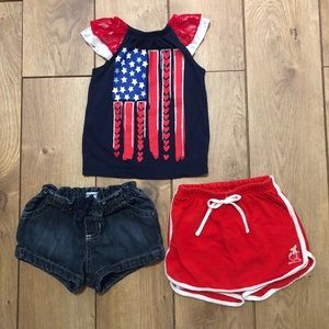 Red White and Blue Oshkosh Bundle Top & Shorts